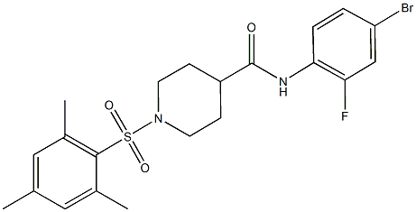 N-(4-bromo-2-fluorophenyl)-1-(mesitylsulfonyl)-4-piperidinecarboxamide Struktur