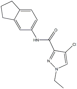 4-chloro-N-(2,3-dihydro-1H-inden-5-yl)-1-ethyl-1H-pyrazole-3-carboxamide Struktur