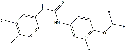 N-[3-chloro-4-(difluoromethoxy)phenyl]-N'-(3-chloro-4-methylphenyl)thiourea Struktur