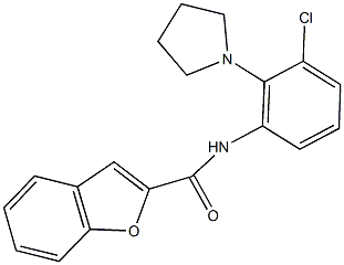 N-[3-chloro-2-(1-pyrrolidinyl)phenyl]-1-benzofuran-2-carboxamide Struktur