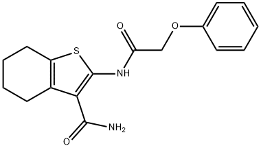 2-[(phenoxyacetyl)amino]-4,5,6,7-tetrahydro-1-benzothiophene-3-carboxamide Struktur