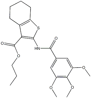 propyl 2-[(3,4,5-trimethoxybenzoyl)amino]-4,5,6,7-tetrahydro-1-benzothiophene-3-carboxylate Struktur