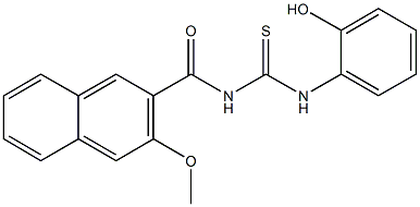 N-(2-hydroxyphenyl)-N'-(3-methoxy-2-naphthoyl)thiourea Struktur