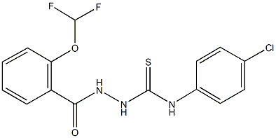 N-(4-chlorophenyl)-2-[2-(difluoromethoxy)benzoyl]hydrazinecarbothioamide Struktur