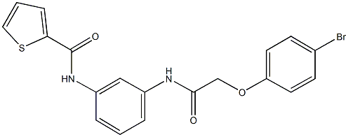 N-(3-{[2-(4-bromophenoxy)acetyl]amino}phenyl)-2-thiophenecarboxamide Struktur