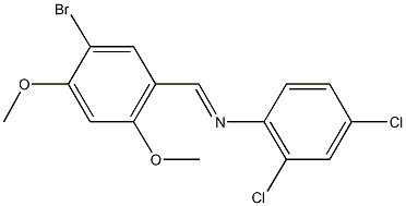 N-(5-bromo-2,4-dimethoxybenzylidene)-N-(2,4-dichlorophenyl)amine Struktur