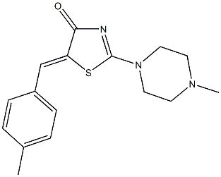 5-(4-methylbenzylidene)-2-(4-methyl-1-piperazinyl)-1,3-thiazol-4(5H)-one Struktur