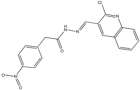 N'-[(2-chloro-3-quinolinyl)methylene]-2-{4-nitrophenyl}acetohydrazide Struktur