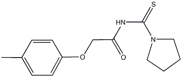 2-(4-methylphenoxy)-N-(1-pyrrolidinylcarbothioyl)acetamide Struktur