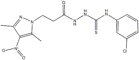 N-(3-chlorophenyl)-2-(3-{4-nitro-3,5-dimethyl-1H-pyrazol-1-yl}propanoyl)hydrazinecarbothioamide Struktur