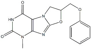 1-methyl-7-(phenoxymethyl)-6,7-dihydro[1,3]oxazolo[2,3-f]purine-2,4(1H,3H)-dione Struktur