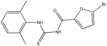 N-(5-bromo-2-furoyl)-N'-(2,6-dimethylphenyl)thiourea Struktur