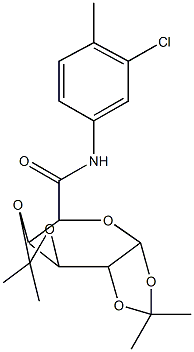 N-(3-chloro-4-methylphenyl)-2,2,7,7-tetramethyltetrahydro-3aH-di[1,3]dioxolo[4,5-b:4,5-d]pyran-5-carboxamide Struktur