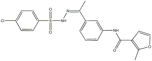 N-(3-{N-[(4-chlorophenyl)sulfonyl]ethanehydrazonoyl}phenyl)-2-methyl-3-furamide Struktur