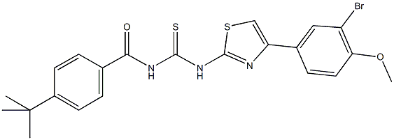 N-[4-(3-bromo-4-methoxyphenyl)-1,3-thiazol-2-yl]-N'-(4-tert-butylbenzoyl)thiourea Struktur