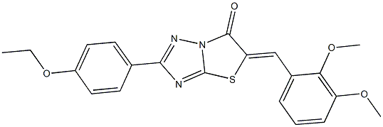 5-(2,3-dimethoxybenzylidene)-2-(4-ethoxyphenyl)[1,3]thiazolo[3,2-b][1,2,4]triazol-6(5H)-one Struktur