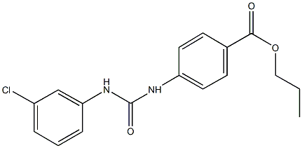 propyl 4-{[(3-chloroanilino)carbonyl]amino}benzoate Struktur