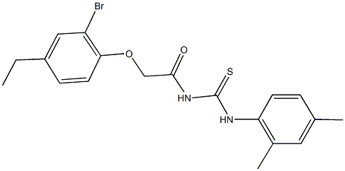 N-[(2-bromo-4-ethylphenoxy)acetyl]-N'-(2,4-dimethylphenyl)thiourea Struktur