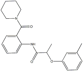 2-(3-methylphenoxy)-N-[2-(1-piperidinylcarbonyl)phenyl]propanamide Struktur