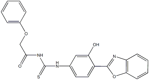 N-[4-(1,3-benzoxazol-2-yl)-3-hydroxyphenyl]-N'-(phenoxyacetyl)thiourea Struktur