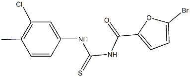 N-(5-bromo-2-furoyl)-N'-(3-chloro-4-methylphenyl)thiourea Struktur