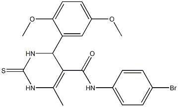 N-(4-bromophenyl)-4-(2,5-dimethoxyphenyl)-6-methyl-2-thioxo-1,2,3,4-tetrahydro-5-pyrimidinecarboxamide Struktur