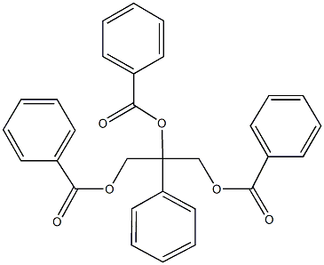 2-(benzoyloxy)-1-[(benzoyloxy)methyl]-1-phenylethyl benzoate Struktur