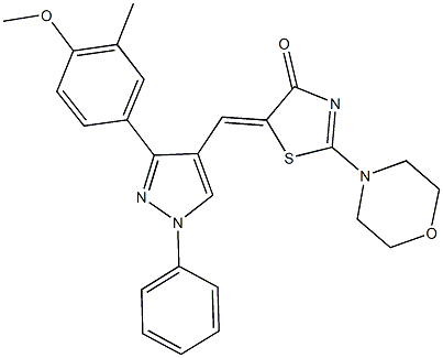 5-{[3-(4-methoxy-3-methylphenyl)-1-phenyl-1H-pyrazol-4-yl]methylene}-2-(4-morpholinyl)-1,3-thiazol-4(5H)-one Struktur