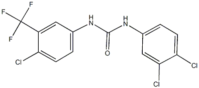 N-[4-chloro-3-(trifluoromethyl)phenyl]-N'-(3,4-dichlorophenyl)urea Struktur