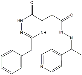 2-(3-benzyl-6-oxo-1,4,5,6-tetrahydro-1,2,4-triazin-5-yl)-N'-[1-(4-pyridinyl)ethylidene]acetohydrazide Struktur