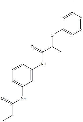 2-(3-methylphenoxy)-N-[3-(propionylamino)phenyl]propanamide Struktur