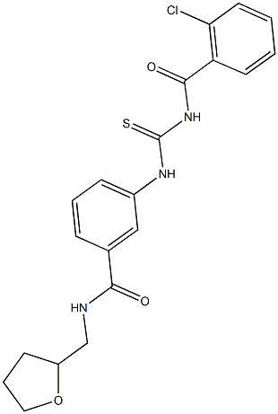 3-({[(2-chlorobenzoyl)amino]carbothioyl}amino)-N-(tetrahydro-2-furanylmethyl)benzamide Struktur