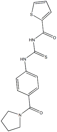 N-[4-(1-pyrrolidinylcarbonyl)phenyl]-N'-(2-thienylcarbonyl)thiourea Struktur