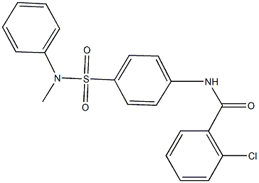 2-chloro-N-{4-[(methylanilino)sulfonyl]phenyl}benzamide Struktur