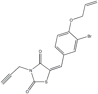 5-[4-(allyloxy)-3-bromobenzylidene]-3-prop-2-ynyl-1,3-thiazolidine-2,4-dione Struktur