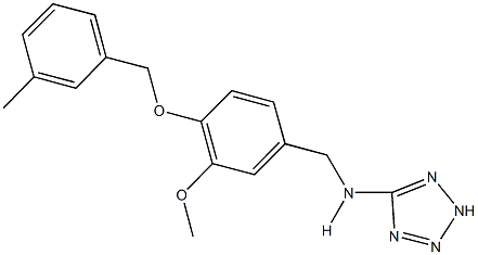 N-{3-methoxy-4-[(3-methylbenzyl)oxy]benzyl}-N-(2H-tetraazol-5-yl)amine Struktur