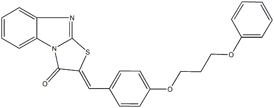 2-[4-(3-phenoxypropoxy)benzylidene][1,3]thiazolo[3,2-a]benzimidazol-3(2H)-one Struktur