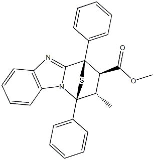 methyl (1S,11R,12R,13S)-13-methyl-1,11-diphenyl-14-thia-2,9-diazatetracyclo[9.2.1.0~2,10~.0~3,8~]tetradeca-3,5,7,9-tetraene-12-carboxylate Struktur