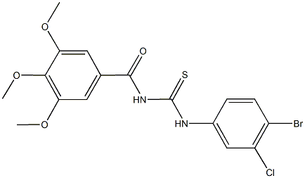 N-(4-bromo-3-chlorophenyl)-N'-(3,4,5-trimethoxybenzoyl)thiourea Struktur