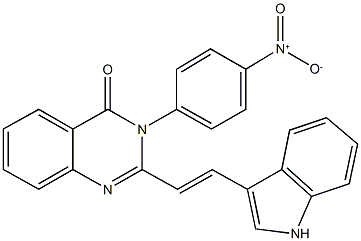 3-{4-nitrophenyl}-2-[2-(1H-indol-3-yl)vinyl]-4(3H)-quinazolinone Struktur