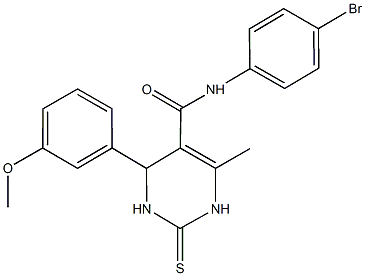 N-(4-bromophenyl)-4-(3-methoxyphenyl)-6-methyl-2-thioxo-1,2,3,4-tetrahydro-5-pyrimidinecarboxamide Struktur