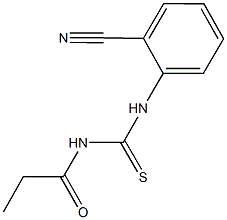 N-(2-cyanophenyl)-N'-propionylthiourea Struktur