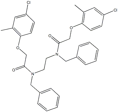 N-benzyl-N-(2-{benzyl[(4-chloro-2-methylphenoxy)acetyl]amino}ethyl)-2-(4-chloro-2-methylphenoxy)acetamide Struktur