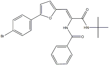 N-{2-[5-(4-bromophenyl)-2-furyl]-1-[(tert-butylamino)carbonyl]vinyl}benzamide Struktur