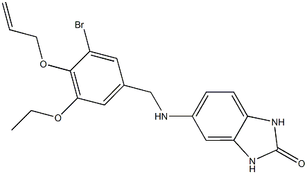 5-{[4-(allyloxy)-3-bromo-5-ethoxybenzyl]amino}-1,3-dihydro-2H-benzimidazol-2-one Struktur