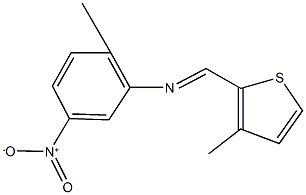 2-methyl-N-[(3-methyl-2-thienyl)methylene]-5-nitroaniline Struktur