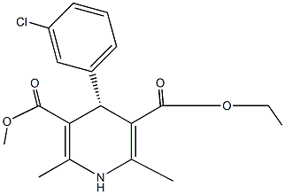 3-ethyl 5-methyl 4-(3-chlorophenyl)-2,6-dimethyl-1,4-dihydro-3,5-pyridinedicarboxylate Struktur