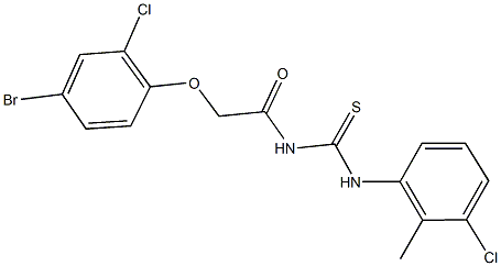 N-[(4-bromo-2-chlorophenoxy)acetyl]-N'-(3-chloro-2-methylphenyl)thiourea Struktur