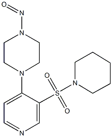 1-nitroso-4-[3-(1-piperidinylsulfonyl)-4-pyridinyl]piperazine Struktur