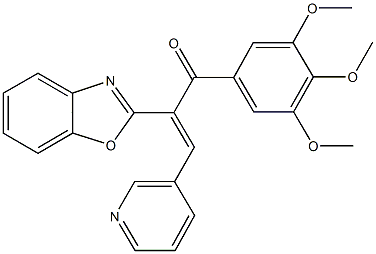 2-(1,3-benzoxazol-2-yl)-3-(3-pyridinyl)-1-(3,4,5-trimethoxyphenyl)-2-propen-1-one Struktur